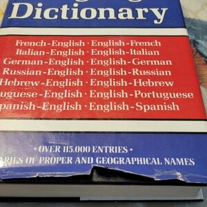 Bilingual Dictionary with Blue and Red Cover Seven Different Languages